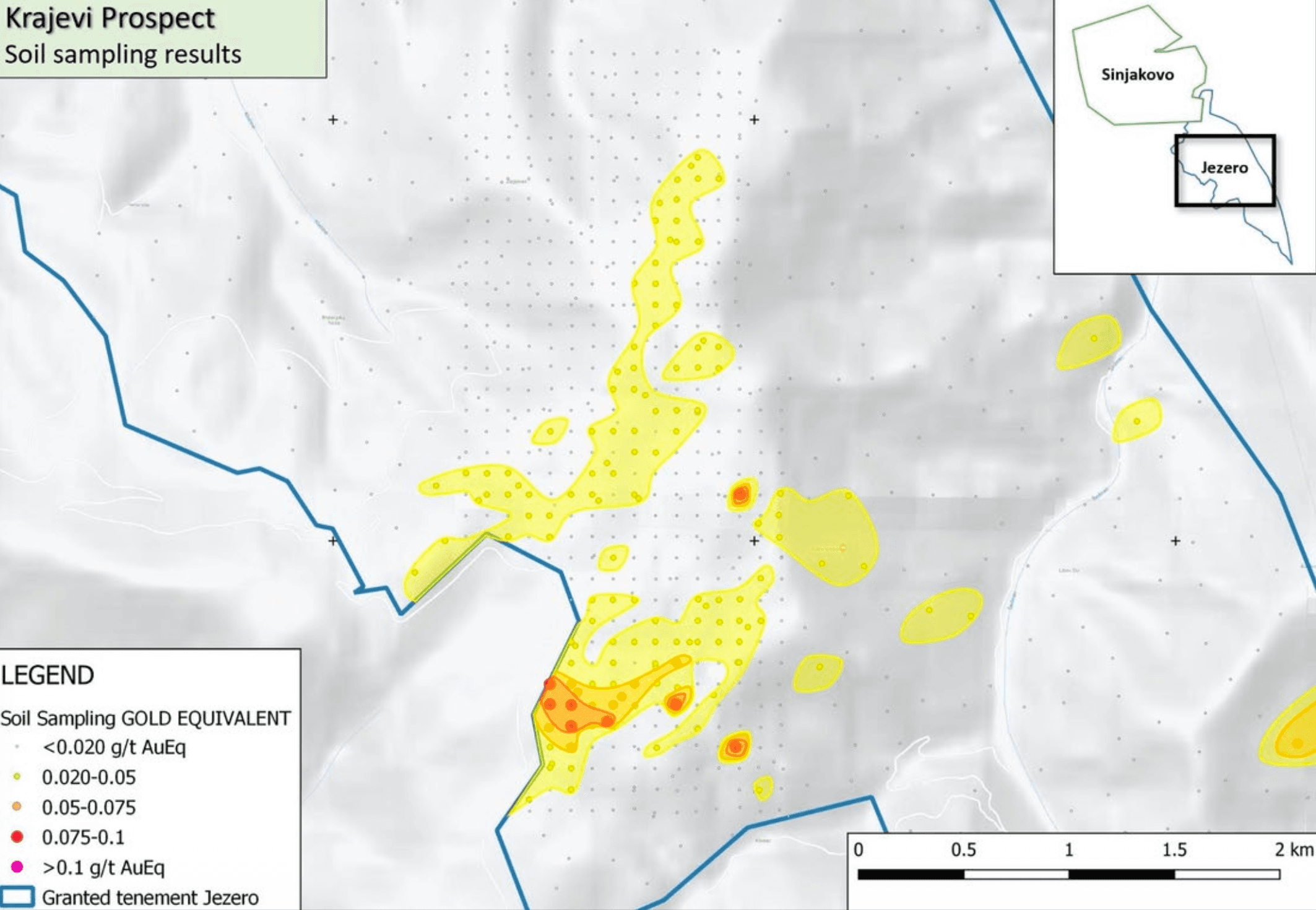 Krajevi prospect soil anomaly map